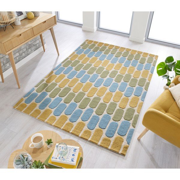 Tappeto in lana giallo/verde 160x230 cm Fossil - Flair Rugs-image-4