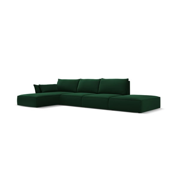 Divano angolare verde scuro (con penisola a sinistra/con chaise lounge) con rivestimento in velluto Vanda – Mazzini Sofas-image-2