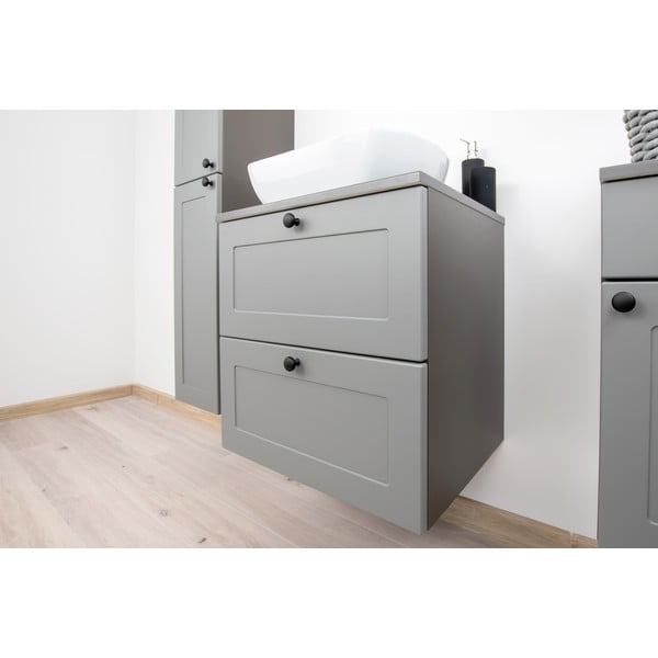 Mobile basso sospeso grigio sotto il lavabo 61,5x60 cm Senja - STOLKAR-image-2