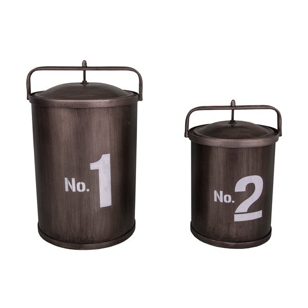 Set di 2 scatole portaoggetti Poubelles Industriel - Antic Line