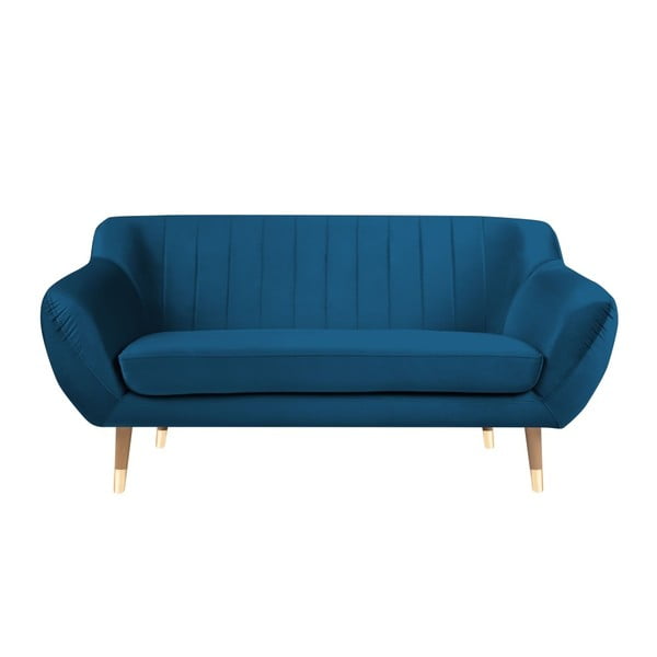 Divano in velluto blu, 158 cm Benito - Mazzini Sofas