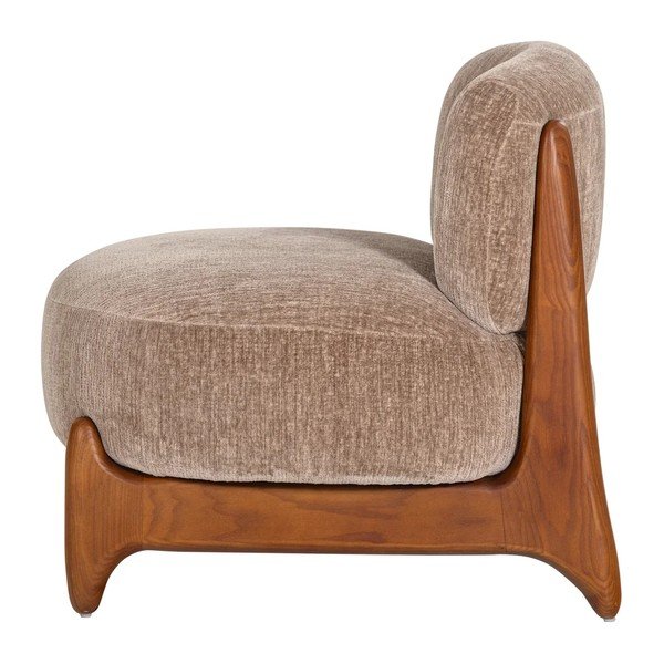 Poltrona beige con rivestimento in velluto Runi – WOOOD-image-2