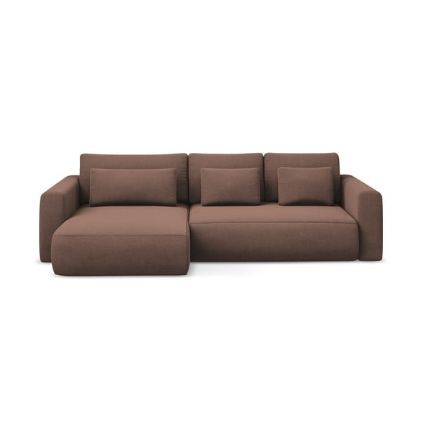 Divano angolare rosa allungabile/con contenitore (con penisola a sinistra/con chaise lounge) Kapua – Makamii