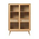 Vetrina effetto rovere con ante scorrevoli in colore naturale 110x160 cm Barrali - Unique Furniture