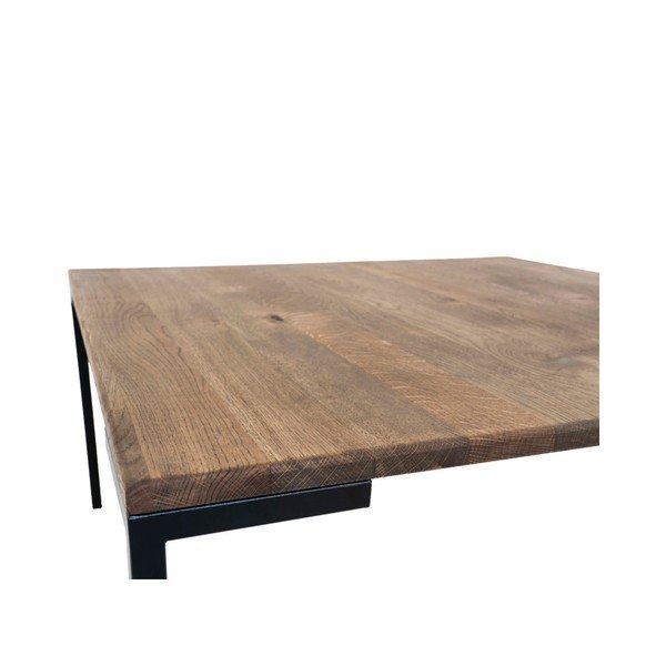 Tavolino nero con piano in rovere scuro , 90 x 90 cm Lugano - House Nordic-image-2