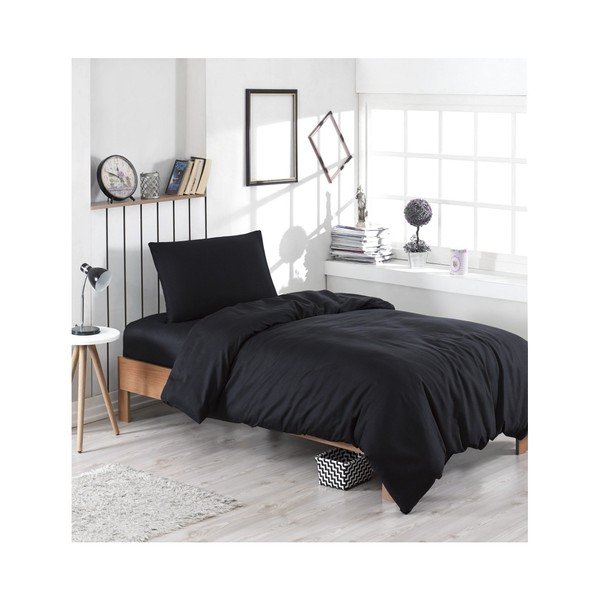 Lino nero con misto cotone per letto singolo , 140 x 200 cm Paint - Mijolnir