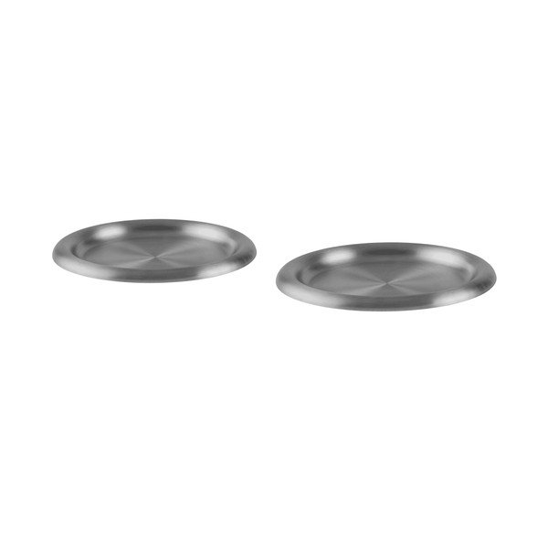 Set di piatti argentati in acciaio inox 2 pz ø 28 cm Roto – noo.ma