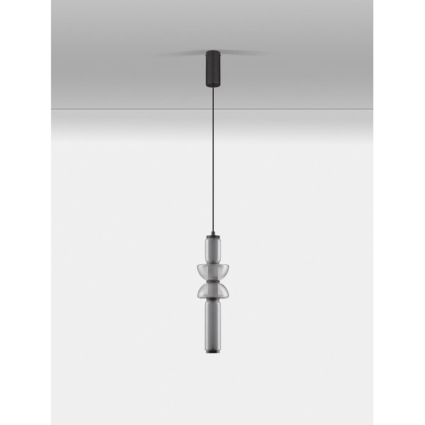 Lampadario LED grigio in vetro con intensità regolabile ø 12 cm Ulon – Nova Luce-image-4
