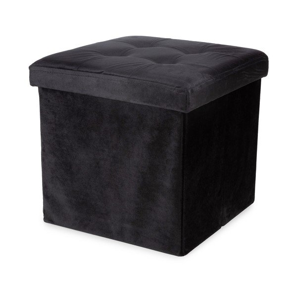 Sgabello in velluto nero - Compactor-image-1
