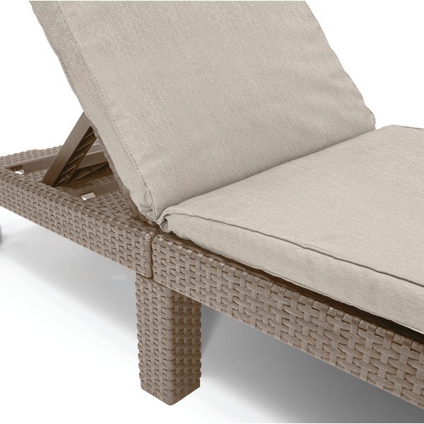 Chaise longue da giardino beige in rattan artificiale Daytona - Keter-image-1