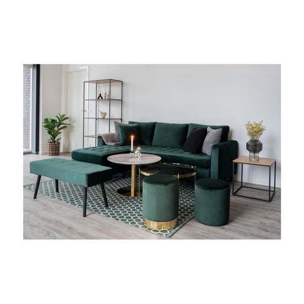 Panchina in velluto verde scuro Skiby - Bonami Essentials-image-3