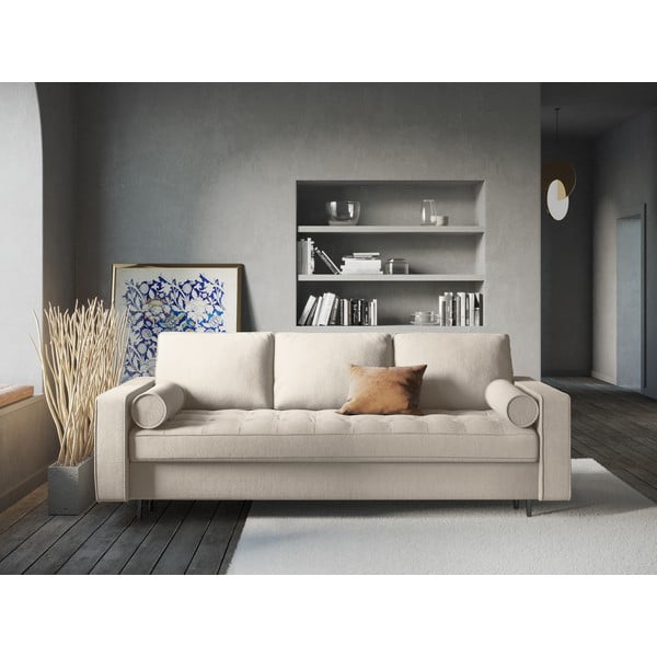 Divano letto beige chiaro Santo - Milo Casa-image-1