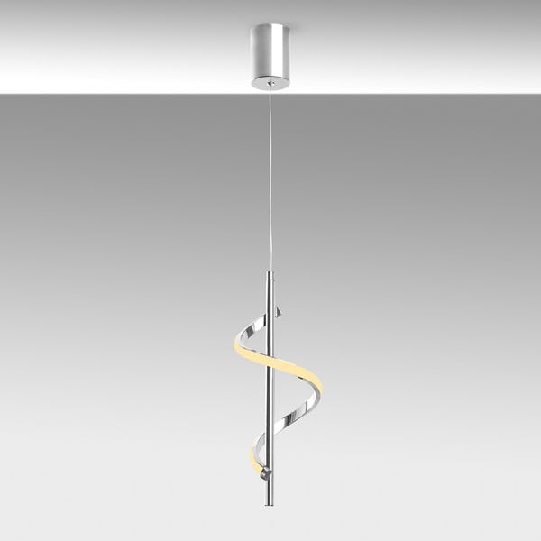 Lampadario LED argentato ø 16 cm Likma – Opviq lights-image-1