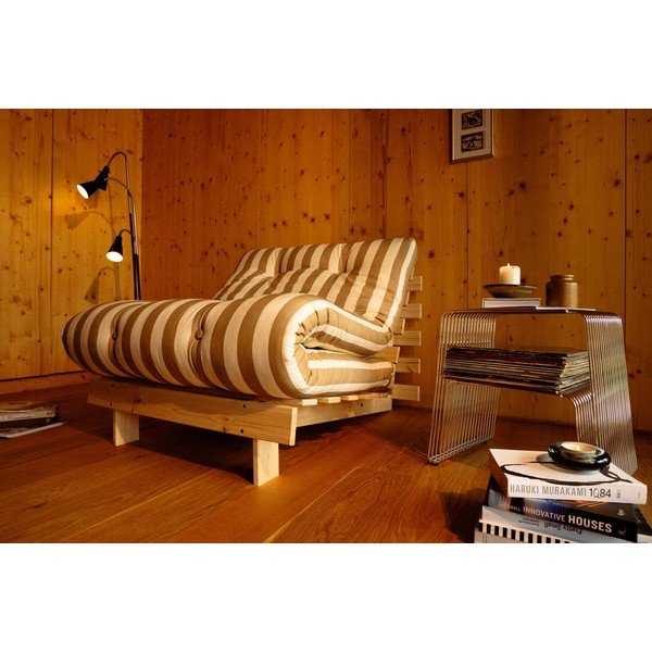 Divano beige/color crema allungabile 140 cm Roots – Karup-image-1