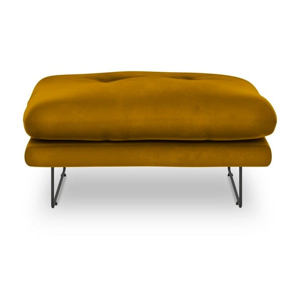 Žlutý puf se sametovým potahem Windsor & Co Sofas Gravity