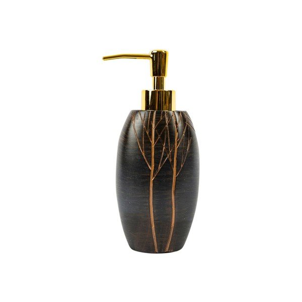 Dispenser di sapone in poliresina marrone scuro 200 ml Lioni - Mioli Decor