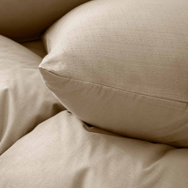 Set copripiumino e federa di colore naturale in cotone per letto matrimoniale 3 pezzi 240x220 cm Clara – douceur d'intérieur-image-2