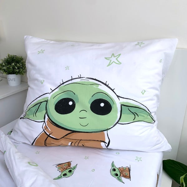 Biancheria da letto per bambini in cotone per letto singolo 140x200 cm Star Wars Baby Yoda - Jerry Fabrics-image-4