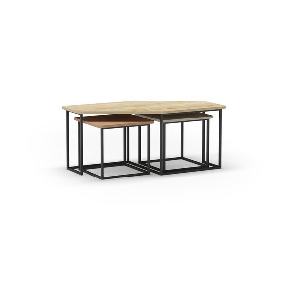 Set di 3 tavolini 60x111,5 cm Zoya - Marckeric-image-2