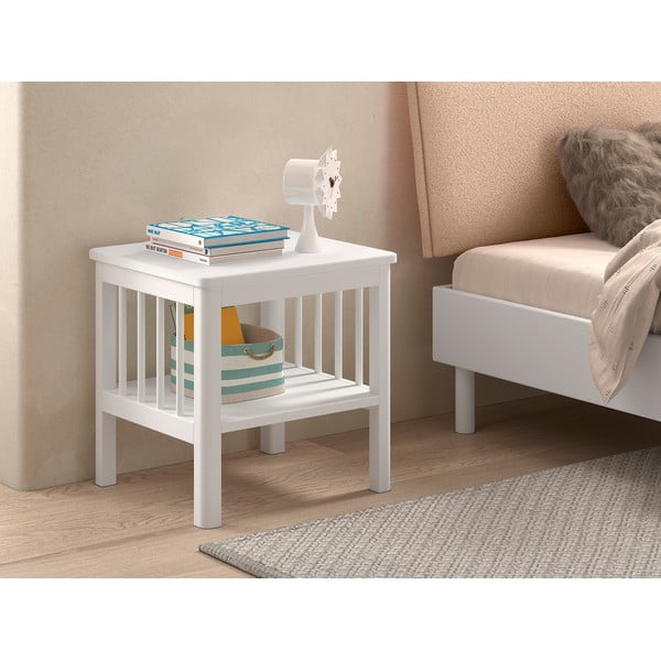 Comodino per bambini bianco in faggio massiccio Forrest – Vipack-image-1