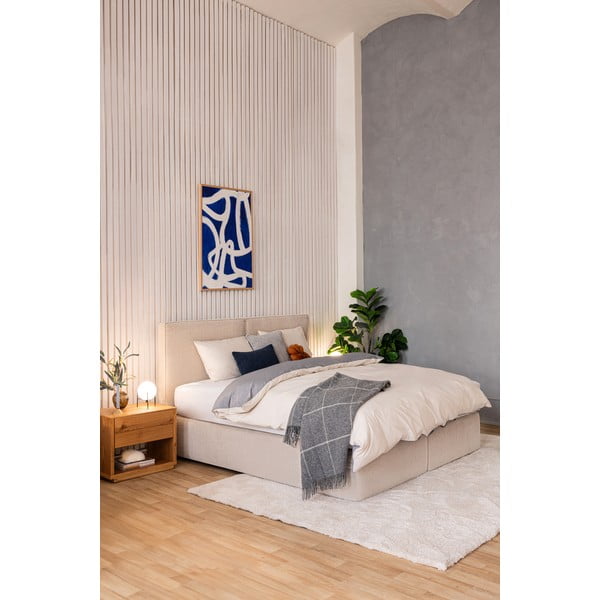 Letto boxspring beige 160x200 cm Olia Bold – Bonami Selection-image-1