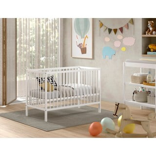 Lettino in legno di pino bianco 60x120 cm DINO - Vipack