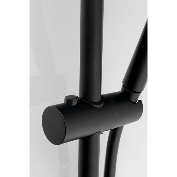 Set per doccia in ottone in nero opaco con doccetta e supporto scorrevole 70 cm – Sapho-image-1