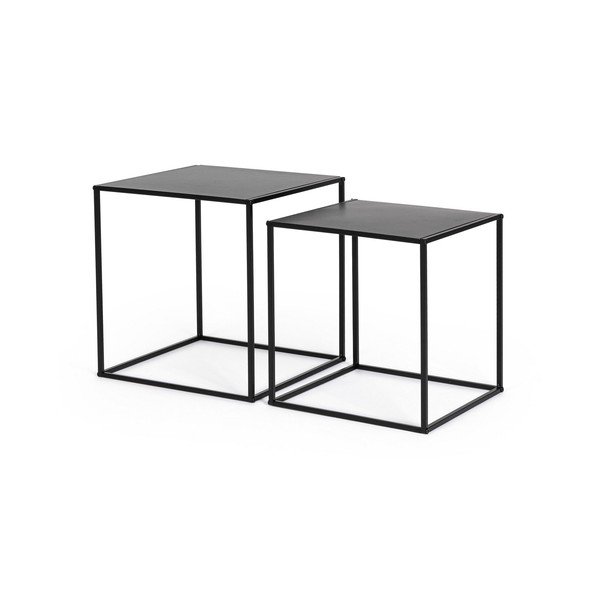 Set di tavolini da salotto neri in metallo 2 pz 38x38 cm Alrik – Yes Everyday