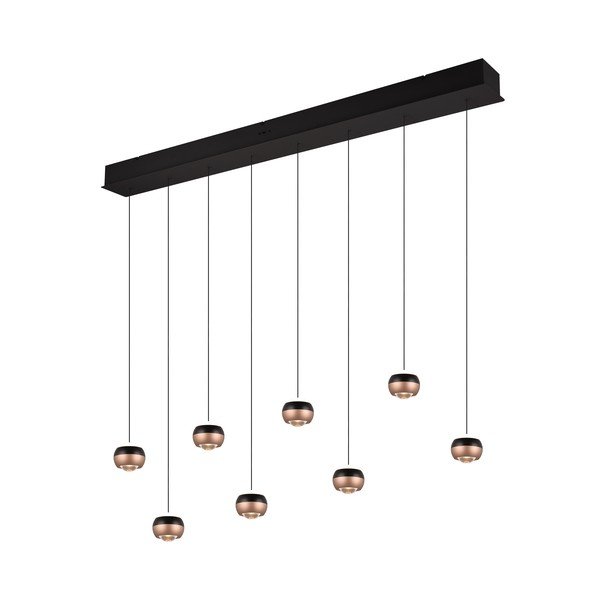Apparecchio a sospensione a LED con paralume in metallo in colore nero-rame Orbit - Trio Select-image-3