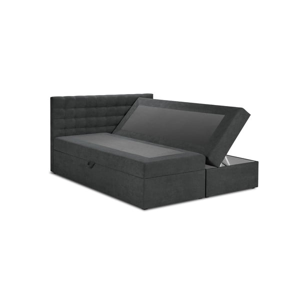 Letto boxspring grigio scuro con contenitore 180x200 cm Jade - Mazzini Beds-image-2