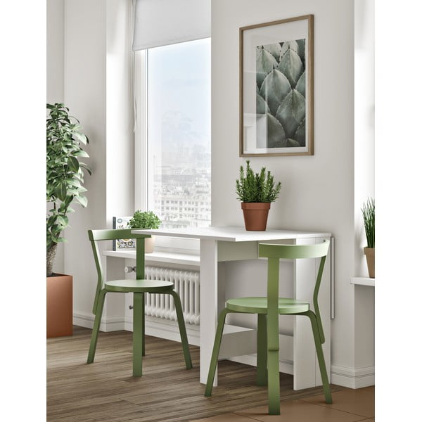 Tavolo da pranzo pieghevole con piano bianco 76x28 cm Papillon - TemaHome-image-1