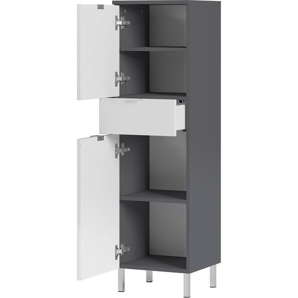 Mobile bagno alto bianco e grigio 34x120 cm Mauresa - Germania-image-2