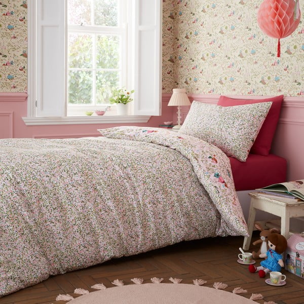 Set copripiumino e federa da bambini rosa in cotone per letto singolo 135x200 cm Fairytale – Belle & Boo-image-2