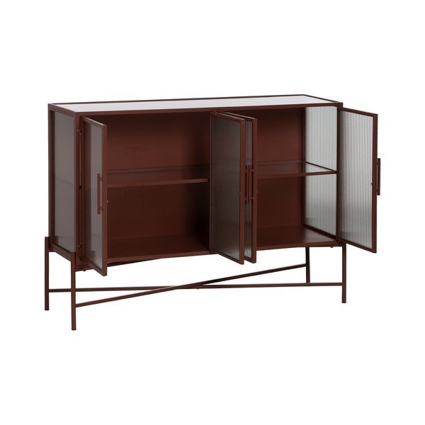 Vetrina in metallo bordeaux 120x85 cm Harris - Ixia-image-2