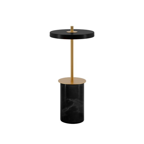 Lampada da tavolo dimmerabile a LED in marmo nero con paralume in metallo (altezza 25,5 cm) Asteria Move Mini - UMAGE