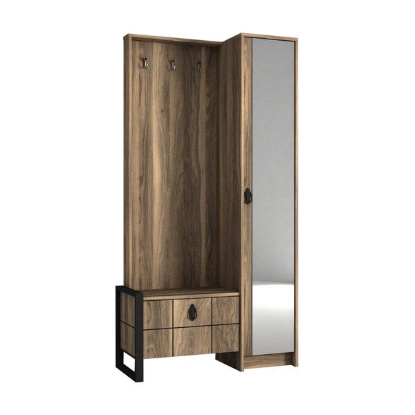 Armadio con specchio in legno di noce Ratto Lost - Tera Home
