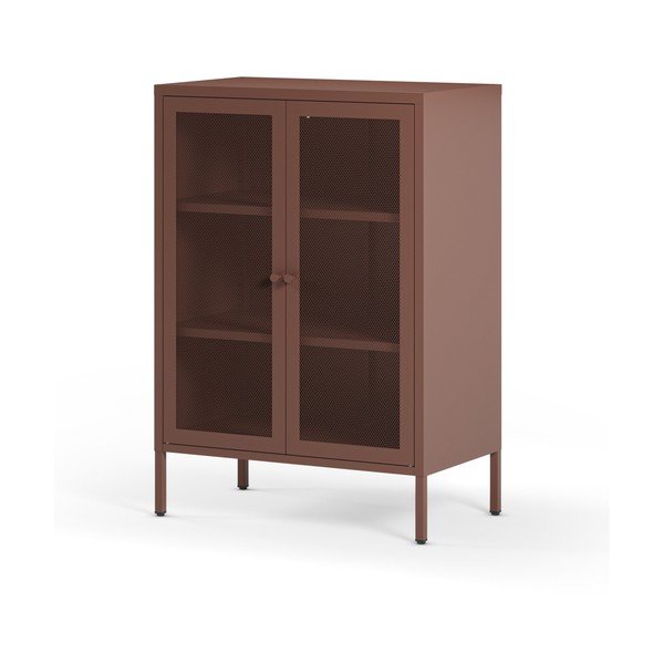 Armadietto burgundy in metallo 70x100x40 cm Fayna – Marckeric-image-3