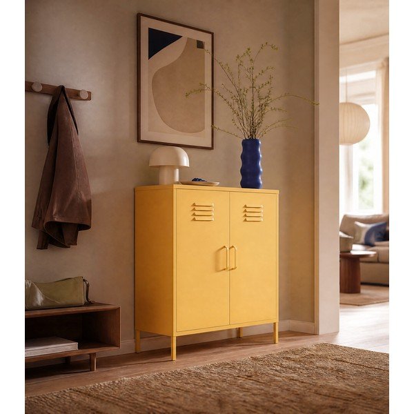Armadietto in metallo giallo, 80 x 102 cm Cache - Novogratz-image-1