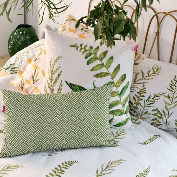 Copripiumino in cotone bianco e verde per letto matrimoniale 200x200 cm Monterosso - Happy Friday-image-3