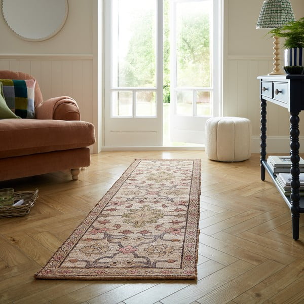 Passatoia di colore naturale in misto iuta tessuta a mano 60x230 cm Celine Jute Global – Flair Rugs-image-1