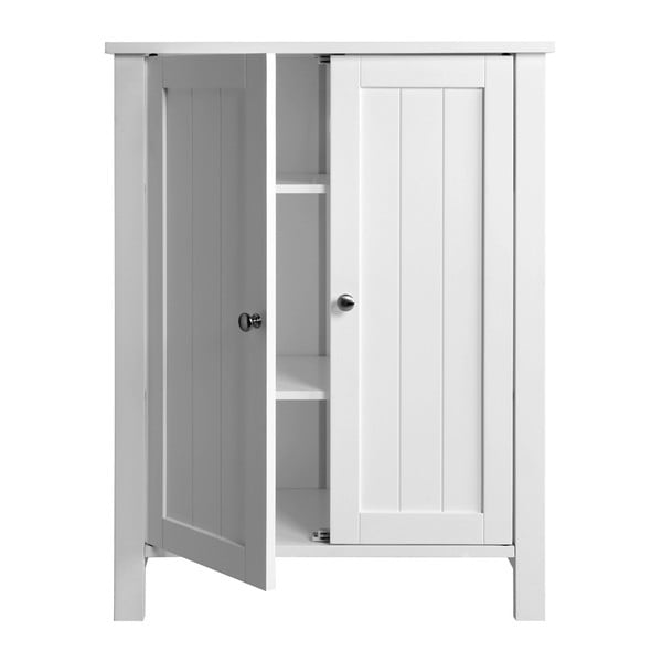 Mobile da bagno bianco con anta, larghezza 60 cm - Songmics-image-2