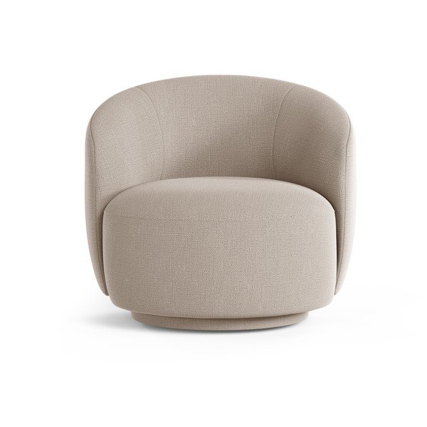 Poltrona marrone chiaro girevole con rivestimento in ciniglia Letizia – Micadoni -image-1