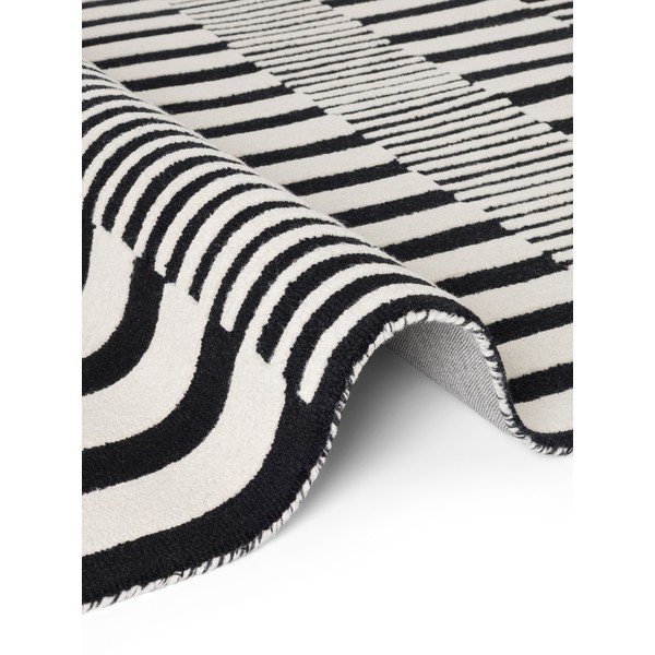 Tappeto bianco e nero in lana tessuto a mano 120x180 cm Stryve Pulse – Elle Decoration-image-4