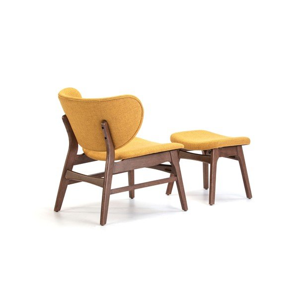 Poltrona gialla con poggiapiedi Divo - Marckeric-image-2