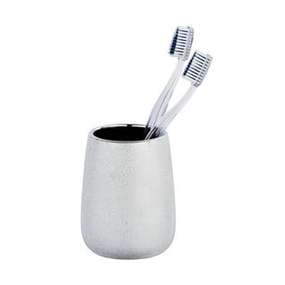 Bicchiere per spazzolino da denti in ceramica color argento Glimma - Wenko