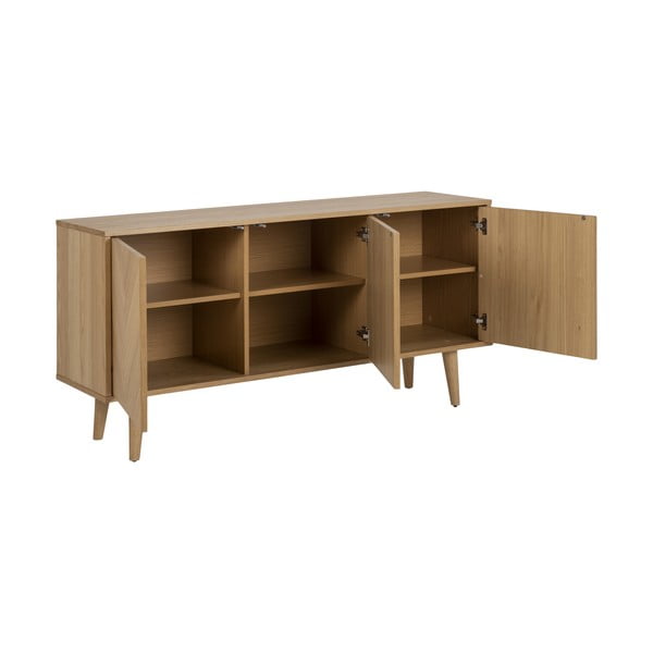Cassettiera bassa color legno naturale effetto rovere 150x75 cm Nagano - Actona-image-3