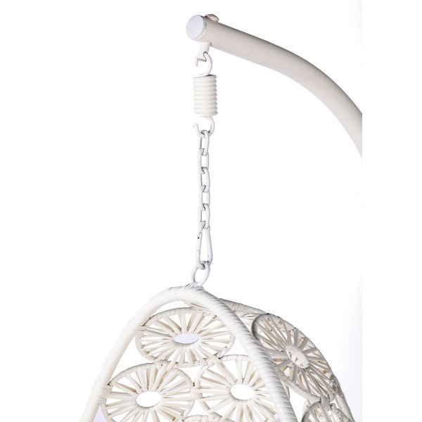 Poltrona sospesa bianco crema in rattan artificiale Palma - Le Bonom-image-4