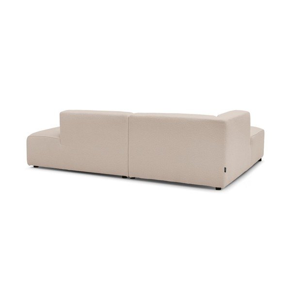 Divano angolare componibile beige (penisola a sinistra/a L) con rivestimento in bouclé Megeve – Bobochic Paris-image-4
