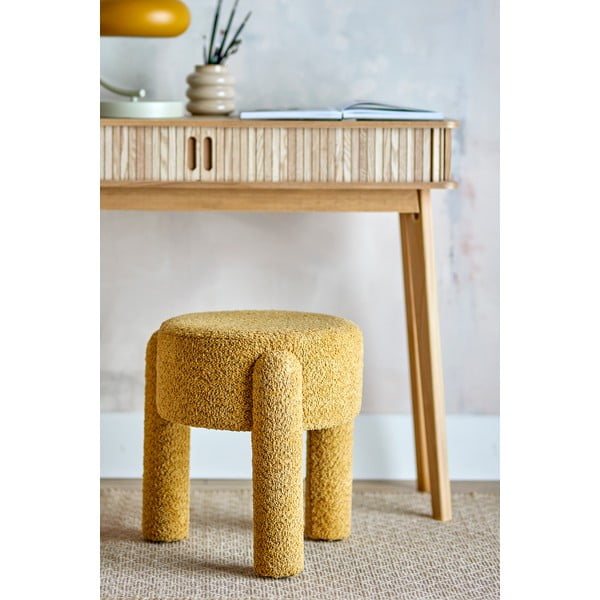 Sgabello giallo ocra imbottito Bruno – Bloomingville-image-1
