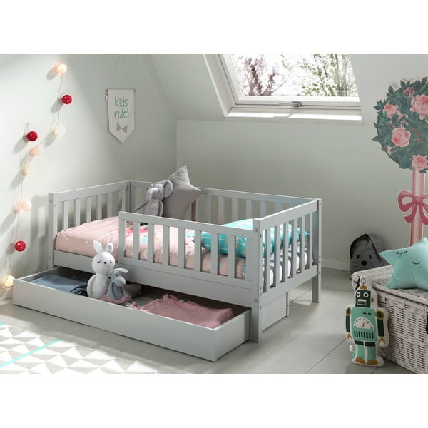 Letto Junior grigio per bambini, 70 x 140 cm Peuter - Vipack-image-3